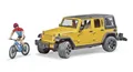 BRUDER 02543 Jeep Wrangler Rubicon Unlimited, 1 Mountainbike + Radfahrer/Neu