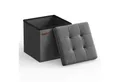 SONGMICS Sitzhocker kleine klappbare Sitzbank, für Wohnzimmer Schlafzimmer Schlafsaal (1 St), mit Stauraum, 30 x 30 x 30 cm, Aufbewahrungsbox, bis 130 kg belastbar