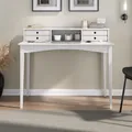 IDIMEX Schreibtisch Milano mit 4 Schubladen und 1 Fach weiß aus Massivholz, robuste Verarbeitung PC-Tisch mit Stauraum für Büro und Home-Office