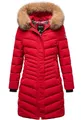 REPUBLIX Damen Gefütterte Dicke Glanz Winter Jacke Mantel Parka mit Kapuze RJ-8015 Rot L