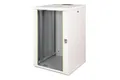 DIGITUS Netzwerk-Schrank 19 zoll 20 HE - Wandmontage - 600 mm Tiefe - Traglast 100 kg - Unique Serie - Glastür - Grau