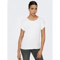ONLY T-Shirt ONLMOSTER – T-Shirt mit melierter Optik und elastischem Material meliert, casual, lässig geschnitten, Viskosemischung, Rundhals weiß M (38)