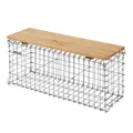 Gartenbank Holz Gabionenbank Parkbank Sitzbank Gartenmöbel Gabione Steinkorb