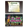 Einladungen (8 Stück) "Graffiti" zum Geburtstag Einladungskarten Karten