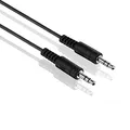 conecto CC50483 Klinkenkabel Audio Stereo Aux Verbindungskabel 3,5mm Klinke Stecker auf 3,5mm Klinke Stecker Ultraslim-Design 1,00m schwarz