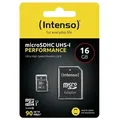 INTENSO Performance    R90 microSDHC     16GB Kit, UHS-I U1, Class 10