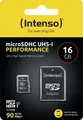 Intenso Performance - Flash-Speicherkarte (microSDHC/SD-Adapter inbegriffen) - 16 GB - UHS-I U1 / Class10 - microSDHC UHS-I