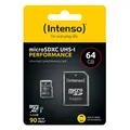Intenso Micro SDXC Karte Speicherkarte UHS-I Performance 90MB/s Class 10 NEU&OVP