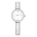 Swarovski Matrix Pearl Bangle Uhr, Schweizer Produktion, Kristallarmband, Weiß, Edelstahl