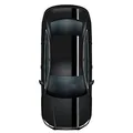 Rennstreifen Racing Stripes 5mx15cm und 10mx5cm Rallystreifen Viperstreifen für Fahrzeuge Auto Kfz Zubehör Tuning Streifen für Motorhaube Dach Heck (Schwarz Glanz/Silber metallic)