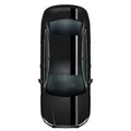 Rennstreifen Set Schwarz Glanz/Silber Streifen Stripes Zubehör Auto Haube Dach