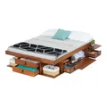 Bali Massivholzbett 160x200 - Schrankbett & Stauraumbett mit Schubladen - Praktisches Holzbett mit Lattenrost - Bett für kleine Schlafzimmer - Robustes Funktionsbett - Bettgestell Holz Farbe Karamell