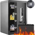 VEVOR Safe Tresor 2,2 Kubikfuß, Möbeltresor mit Feuerfester Geldtasche, Passwort & Schlüssel & Fingerabdruck Herausnehmbares Regal, Innenschrank...