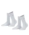 Esprit Tagessocken Crew Basic Uni (weiche Baumwolle) weiss Damen - 2 Paar, Größe: 35-38