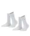 ESPRIT Damen Socken Uni Multipack W So Baumwolle einfarbig 2 Paar, Weiß White 2000, 35-38