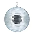 Relaxdays Discokugel, zum Aufhängen, für Decke, große Spiegelkugel, Party Deko, Mottoparty, Diskokugel Ø 20 cm, Silber
