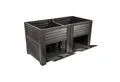 Jelenia Plast Hochbeet Hochbeet mit Stauraum 150 x 76 x 78 cm in Anthrazit