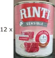 RINTI Sensible Rind Reis Hundefutter Nassfutter : 12 x 800 g (€ 4,99/kg)