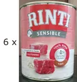 (€ 6,23/kg) RINTI Sensible mit Rind & Reis - Nassfutter  für Hunde - 6 x 800 g