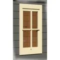 KARIBU Fenster für Gartenhäuser "38 mm", geeignet für 40 mm Holzwand, elfenbeinweiß - weiss