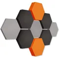 platino24 Akustikpaneele 9 Elemente Edition LOFT 3D I Ø 300mm Akustikplatten Schalldämmung Wand & Decke I Akustikschaum Schall-Absorber aus Basotect 30-70mm mit farbiger Akustikbeschichtung
