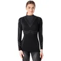 Ladeheid Thermounterwäsche Damen Funktionsunterwäsche Langarm Shirt Thermoaktiv LAGI004 (Schwarz/Graphite, L)