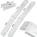 AREBOS 2x Faltbare Auffahrrampen | Max. 400 kg, klappbar, Laderampen/Schienen - Silber