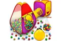 KIDUKU Spielzelt 3-teiliges Bällebad Babyzelt + Krabbeltunnel + 200 Bälle + Tasche Kinderspielzelt für drinnen und draußen