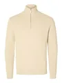 SELETED HOMME Herren SLHDANE LS Knit Structure Half Zip NOOS Strickpullover, Oatmeal, XX-Large