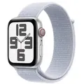 APPLE Watch SE GPS + Cellular 44mm Silver Aluminium Case with Blue Cloud Sport Loop