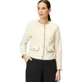 Zero Jackenblazer zero Blazer Bouclè mit Knöpfen Knopfleiste beige 38