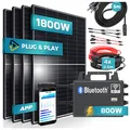 SUNNIVA 1800W Balkonkraftwerk 800W komplett Steckdose - TSUN 800W Wechselrichter - PV Solaranlage Komplettset - 4x 450W (1800W) Solarmodule - inkl. 5m Kabel - Bluetooth, WIFI