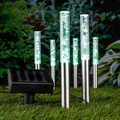 LED Solar Leuchte BUBBLES - 6er - Gehweg Party Lampen Leuchtstäbe Garten Deko