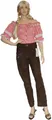 German Wear Damen Trachtenlederhose aus 100% Ziegenleder – Hochwertige Lange Lederhose mit Edelweißstickerei und Weitenverstellung Braun - 46