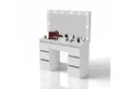Juskys Schminktisch Lilia (1-St), LED-Beleuchtung, 3 Helligkeitsstufen, modern, 7 Schubladen, Stauraum