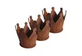UNUS GARDEN Dekofigur Krone Zink Rost Ø12 verschiedene Sets (3 St., 3er Set), Metallkrone Gartenkrone Dekoration Rostdeko Dekokrone Pflanzkrone