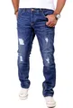 Reslad Jeans Herren Destroyed Look Slim Fit Denim Stretch Jeans-Hose RS-2062 Blau W30 / L32