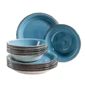 Mäser 931602 Tafelservice Lumaca für 6 Personen, Steingut, dunkelblau (1 Set, 12