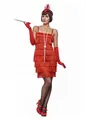Rotes Flapper Cocktailkleid mit Fransen - Rotes Abendkleid für Damen der