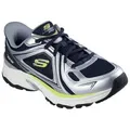 Skechers STAMINA SPORT Slip-On Sneaker Trainingsschuh, Retro Sneaker mit Slip-ins blau|silberfarben 42 EU