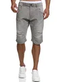 Indicode Herren Leon Shorts aus 98% Baumwolle | Bermuda Denim Sommershorts für Männer Lt Grey, M