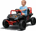 Elektroauto für Kinder UTV Small 12V, schwarz, Hinterradantrieb, 12V Batterie, Kunststoffräder, Breiter Doppelsitz für nur ein Kind, 2,4 GHz Fernbedienung, MP3-Player mit USB/SD-Eingang, LED-Leuchten