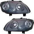 SCHEINWERFER SET für VW CADDY 2K + TOURAN 1T HALOGEN H1 H7 SCHWARZ + LWR