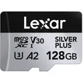 Lexar SILVER Plus 128GB microSDXC UHS-1 V30 LMSSIPL128G-BNANG