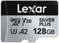 Lexar Tarjeta Micro SD 128 GB Silver Plus, Tarjeta de Memoria Micro SD con Adapt