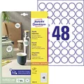 AVERY Zweckform 6223-10 Runde Etiketten (480 Klebepunkte, Ø30mm auf A4, runde Aufkleber zum Bedrucken, selbstklebende Produktetiketten, permanent haftende Marmeladenetiketten) 10 Blatt, weiß