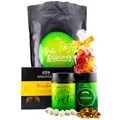 Hallingers Genuss Manufaktur Feinkost Geschenk-Set - XXL-Wundertüte "Gute Besserung" großer Genesungsgruß Nougat-Mandeln, Tee, Tafel Schoki & Fruchtsaftbären, Geschenkidee für Frauen Männer