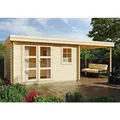 Gartenhaus "Modena", Holz, BxHxT: 606 x 221 x 282 cm (Außenmaß inkl. Dachüberstand) - beige