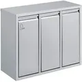 SVITA H3X8 24Liter Mülleimer Edelstahl Abfalleimer Mülltrennung 3x8L Silber