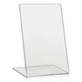 VITAdisplays® DIN A5 Tischaufsteller/L-Aufsteller/L-Ständer/Werbeaufsteller/schräg, Transparent (NE-370L)
